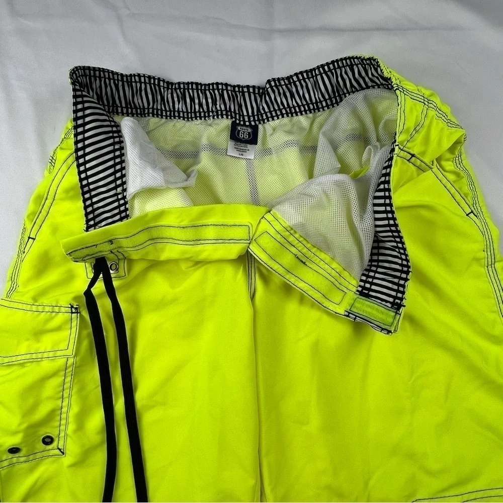 Route 66 - Men’s Trunks - Bright Yellow - Neon - Large